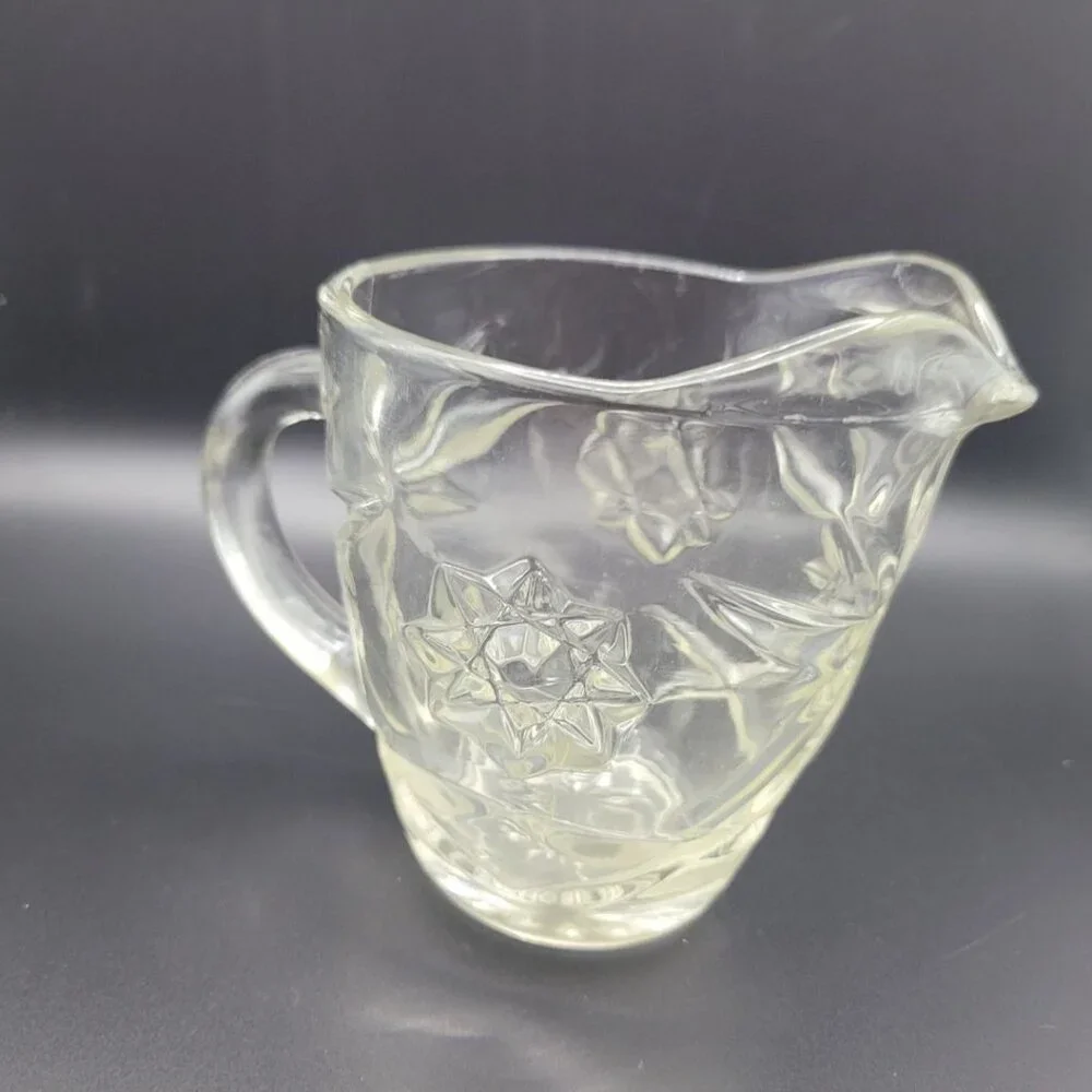 Anchor Hocking Creamer‎ Pitcher Star 4 Inch Tall Handle Vintage Replacement